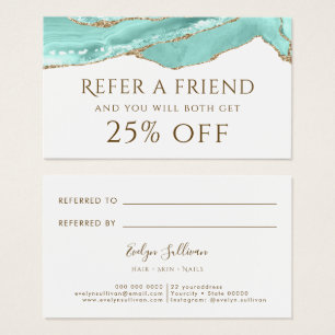 Aquamarine Agate Referral Card