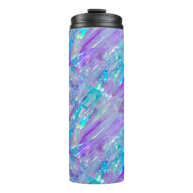 Aquamarine and Amethyst Crystal Thermal Tumbler (Front)