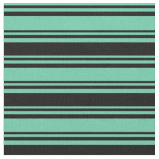 Aquamarine and Black Coloured Lines Pattern Fabric