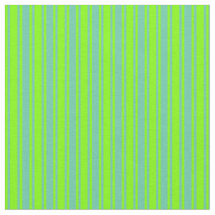 Aquamarine and Chartreuse Coloured Stripes Fabric