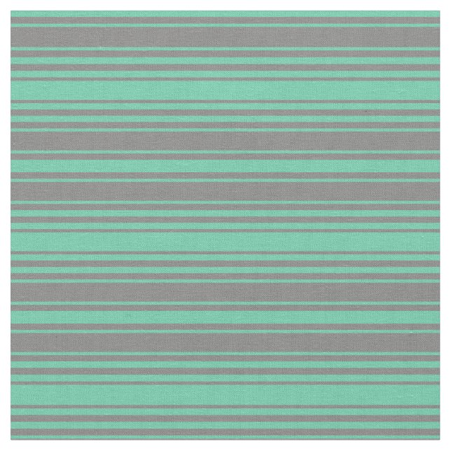 Aquamarine and Grey Stripes/Lines Pattern Fabric (Close Up)
