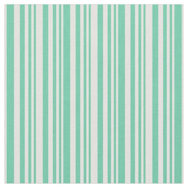 Aquamarine and Light Yellow Coloured Lined Pattern Fabric (Close Up)