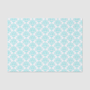 Aquamarine and White Damask Tissue Paper