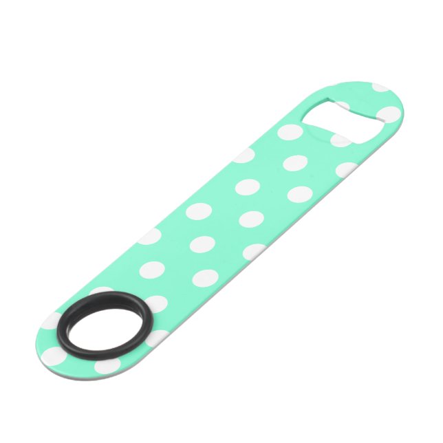 Aquamarine and White Polka Dot (Back Angled)