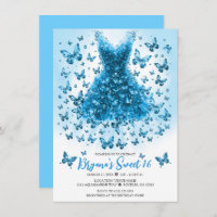 Aquamarine Blue Butterfly Dress March Birthstone