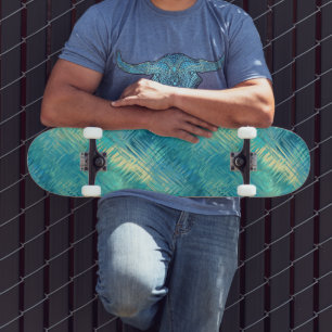 Aquamarine Blue Crystal Gel Texture Skateboard