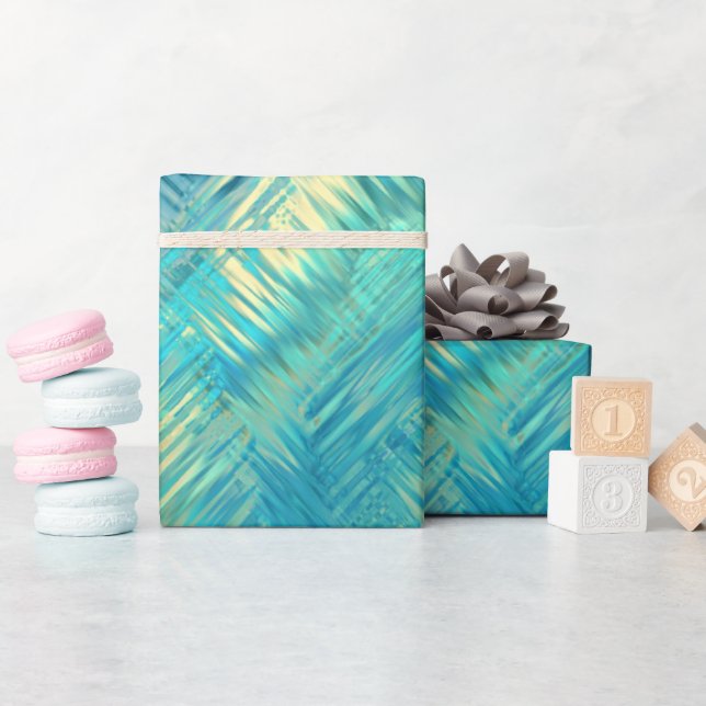 Aquamarine Blue Crystal Gel Texture Wrapping Paper (Baby Shower)