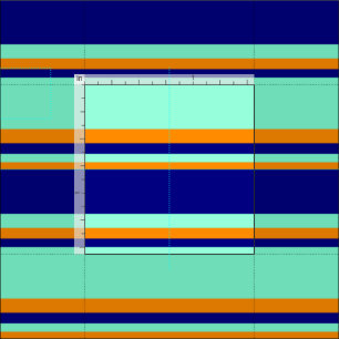 Aquamarine, Blue & Dark Orange Coloured Lines Fabric