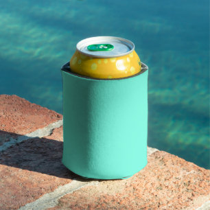 Aquamarine Blue Green Turquoise Solid Colour Can Cooler