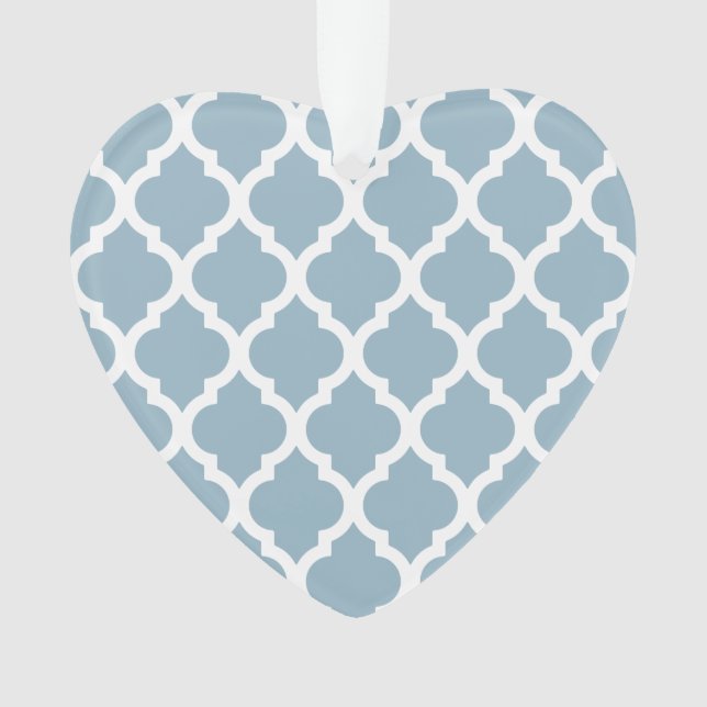 Aquamarine Blue Moroccan Tile Trellis Ornament (Front)