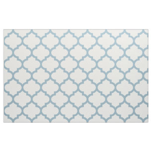 Aquamarine Blue Moroccan Trellis Pattern Fabric