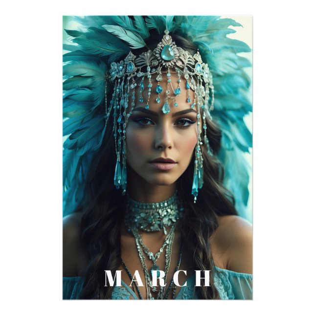 *~ AQUAMARINE Boho Headdress AP53 MARCH Photo Print (Front)