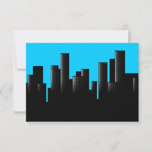 aquamarine cityscape invitation