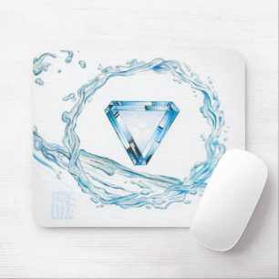 Aquamarine Core Gemstone Mouse Pad