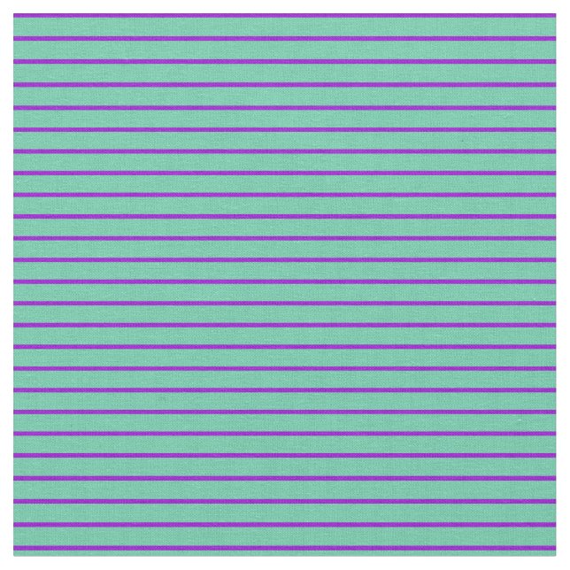 Aquamarine & Dark Violet Lines/Stripes Pattern Fabric (Close Up)