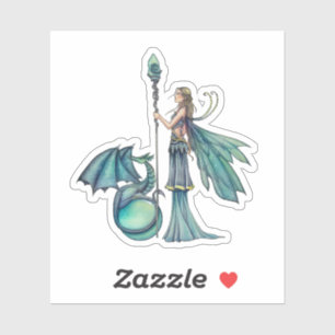 Aquamarine Dragon Fairy Fantasy Art Molly Harrison