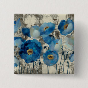 Aquamarine Floral 15 Cm Square Badge