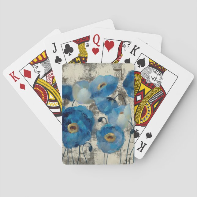 Aquamarine Floral Playing Cards (Back)