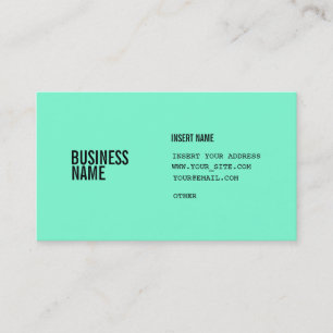 Aquamarine Format With Columns Condensed Fonts Business Card