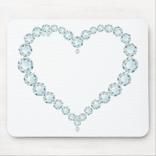 Aquamarine Gem Heart Mouse Pad