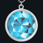 Aquamarine Gemstone Sterling Silver Necklace<br><div class="desc">Sterling silver chain jewellery with gemstone-like aquamarine pendant</div>
