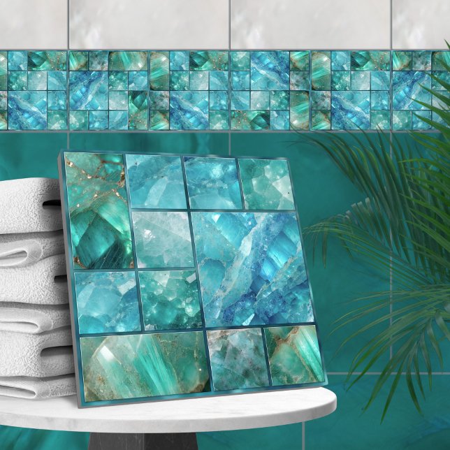 Aquamarine - Geometric collage Tile (Creator Uploaded)