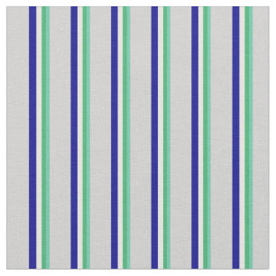 Aquamarine, Green, Mint Cream, Blue & Light Grey Fabric