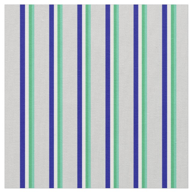 Aquamarine, Green, Mint Cream, Blue & Light Grey Fabric (Close Up)