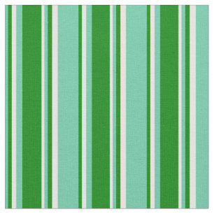 Aquamarine, Green & Mint Cream Coloured Pattern Fabric