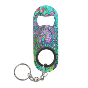 Aquamarine Groovy Abstract Retro Liquid Swirl