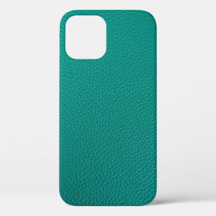 Aquamarine Leather: Fashionable Snake Texture. iPhone 12 Case