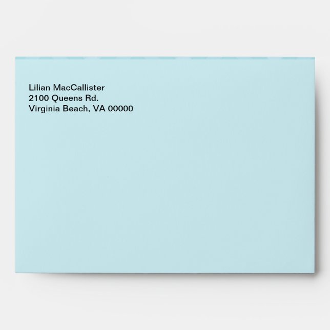 Aquamarine & Light Blue Lined Custom Envelopes (Front)