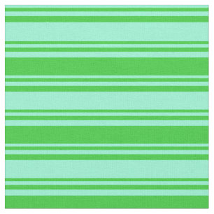 Aquamarine & Lime Green Coloured Stripes Pattern Fabric