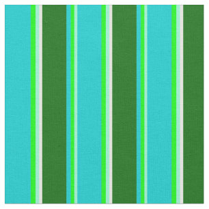 Aquamarine, Lime, Turquoise, Green & Mint Cream Fabric