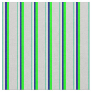 Aquamarine, Mint Cream, Dark Blue, Lime & Grey Fabric