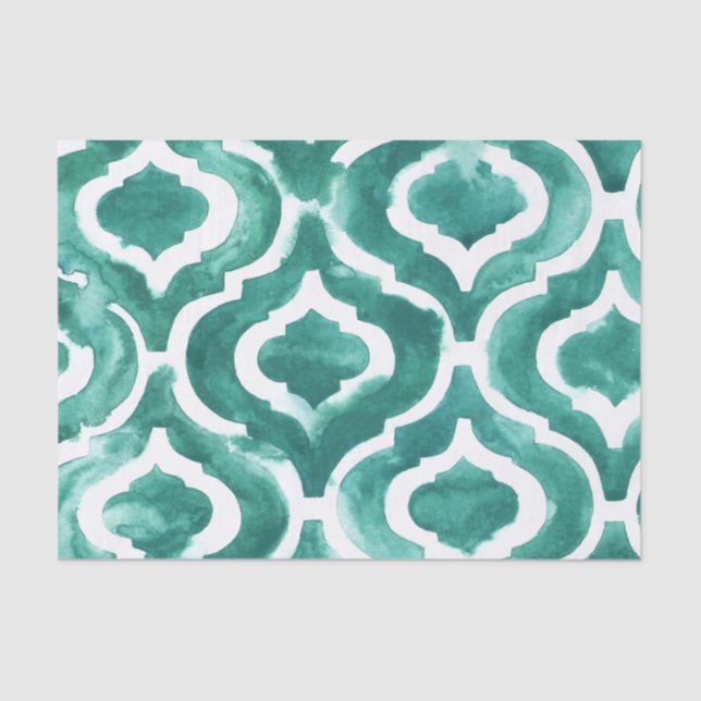 Aquamarine Motif IV Tissue Paper (Front)