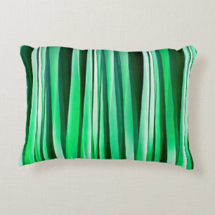 Aquamarine Ocean Stripy Pattern Decorative Cushion