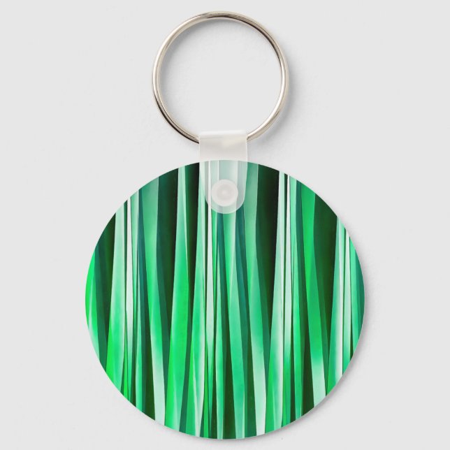 Aquamarine Ocean Stripy Pattern Key Ring (Front)