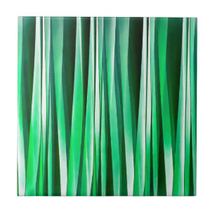 Aquamarine Ocean Stripy Pattern Tile