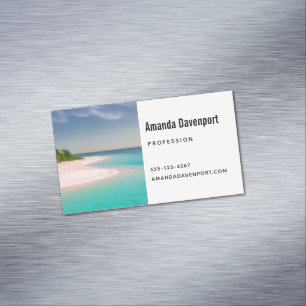 Aquamarine Ocean Tropical Beach Scenic Magnetic Business Card