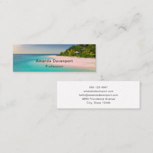 Aquamarine Ocean Tropical Beach Scenic Mini Business Card