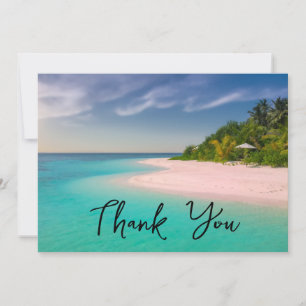 Aquamarine Ocean Tropical Beach Scenic Photo Thank You Card