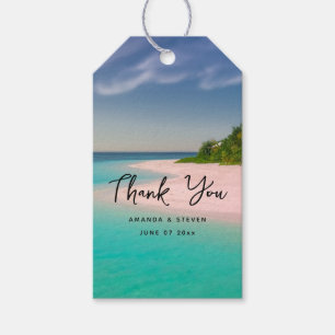 Aquamarine Ocean Tropical Beach Scenic Wedding Gift Tags