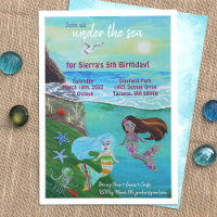 Aquamarine, Pink, Blue Mermaid Birthday Party
