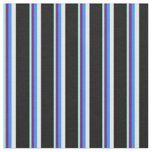 Aquamarine, Purple, Blue, Mint Cream, and Black Fabric