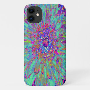 Aquamarine Rainbow Colour Abstract Dahlia Flower Case-Mate iPhone Case