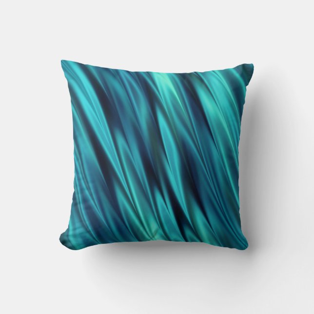 Aquamarine silky waves cushion (Front)