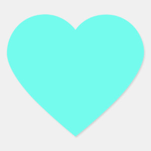 Aquamarine   (solid colour)  heart sticker