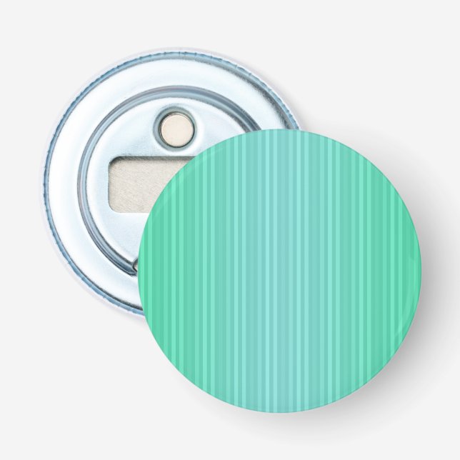 Aquamarine Teal and Green Vertical Stripes Pattern Bottle Opener (Front)