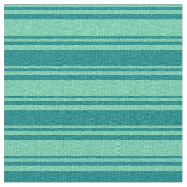 Aquamarine & Teal Stripes Pattern Fabric (Close Up)